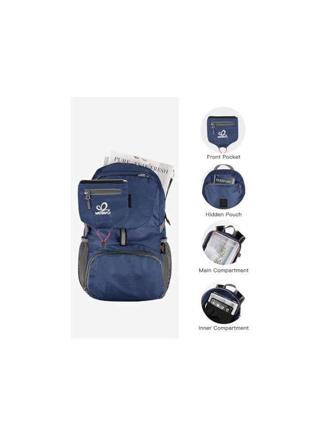 WATERFLY Small Lightweight Packable Backpack: 20L Ultra Light Foldable Travel Hiking Camping Daypack Day Pack For Man Woman - Image 4