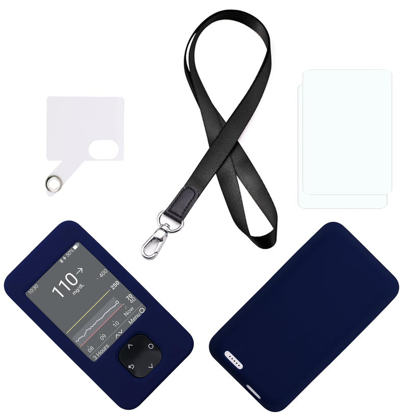 Silicone case for Dexcom G7 G6 Receiver Includes Lanyard Lanyard Patch Screen Protector Dblue