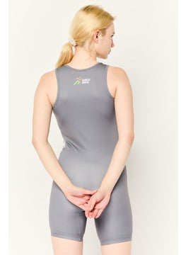 Adidas Women Sportswear Fit Sleeveless Training Squat Suit, Grey  - Image 4