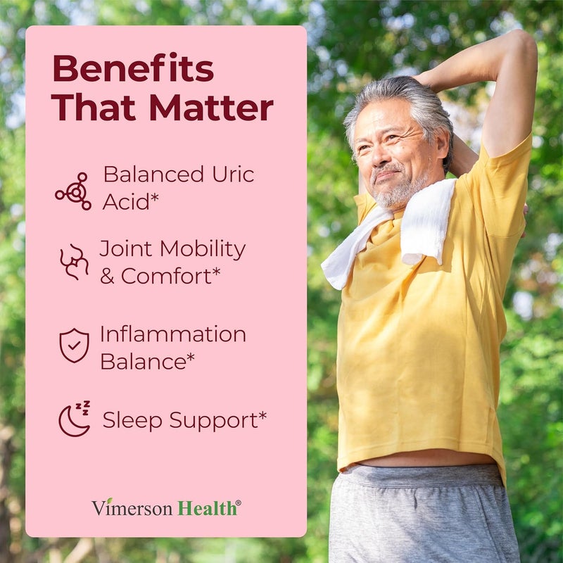 Vimerson Health Turmeric Supplement with 101 Tart Cherry Extract Turmeric Curcumin with Black Pepper  Organic Tumeric 600mg Tart Cherry Capsules Aids Uric Acid Balance Joint Muscle Sleep Support 2 Pack - Image 2
