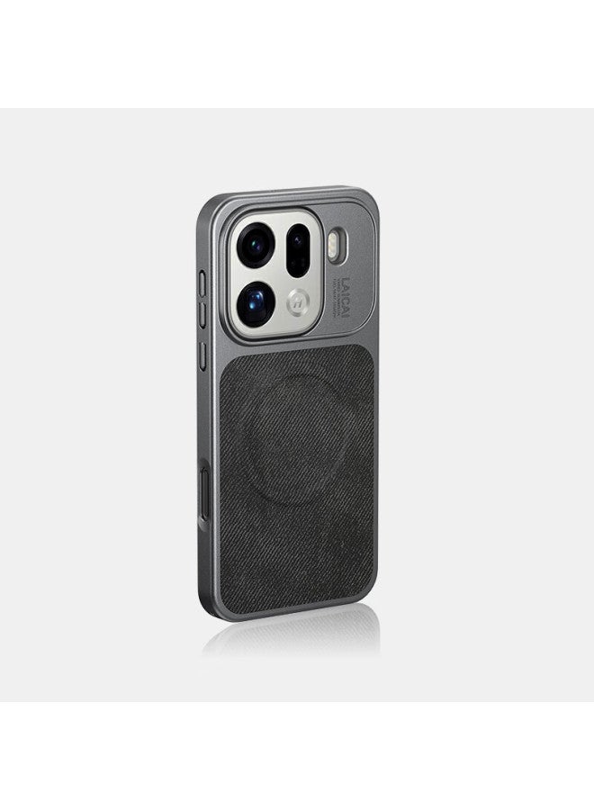 Steffen Stedfer Oppo Find X9 Pro Case Magnetic Full-cover Anti-drop Hard Shell Denim Leather Texture Blue - Image 1