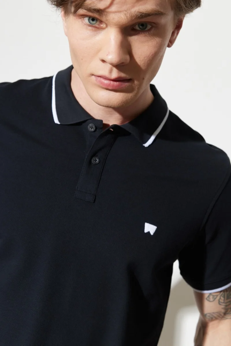 Wrangler Regular Fit Normal Cut Cotton Polo Neck Black T-Shirt10