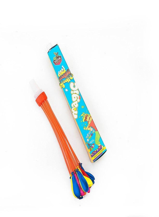 TOTA Asli Magic Holi Balloons | Fill Normal Water - Gets Coloured automatically | Set of 28 Water Baloons for Holi | Quick Fill and Auto Tie in 60 sec Gubbare | Multicolour Water Magic Balloons - Image 1