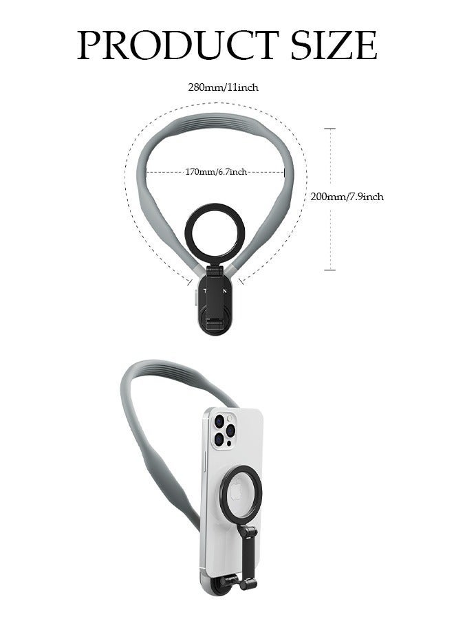 DUNISO Magnetic Neck Mount for Mobile Phone Compatible Cell Phone Neck Holder Vlog Selfie Mount Hand Free Chest Stand for iPhone 15 14 13 12 Series Android Phones - Image 5
