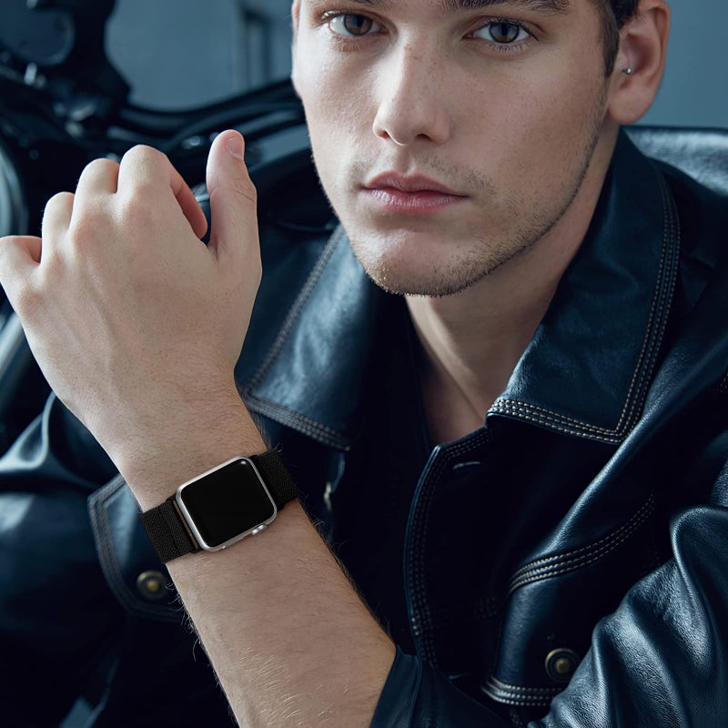 DaQin 3 Pack Stretchy Solo Loop Compatible with Apple Watch Bands for Men 42mm 41mm 40mm 38mm, Soft Nylon Braided Elastic Strap for iWatch Band Series 11 10 9 8 7 6 5 4 3 SE Ultra 3 Ultra 2 Ultra - Image 5