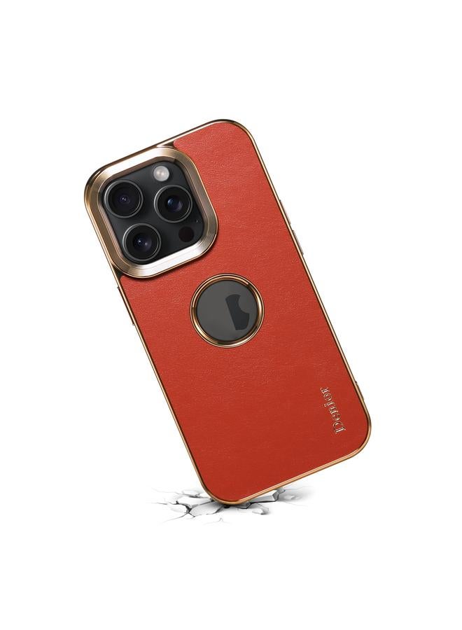 Denior Case For iPhone 15 Fragrant Calf Texture Electroplating Phone Case - Image 4