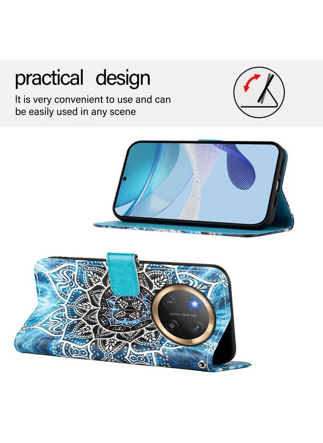 Zaboon Case For Honor X9c 5G Colored Drawing Pattern Plain Weave Leather Phone Case  - Image 4