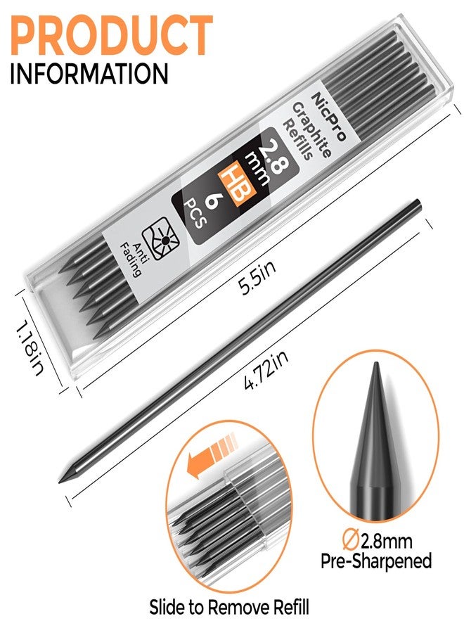 Nicpro 60 Pieces Carpenter Pencil Lead Refills 2.8mm, Lead Refill for Mechanical Carpenter Pencil, Break Resistant 2.8 mm Leads for Construction Pencils, Woodworking Pencils (Black) - Image 2