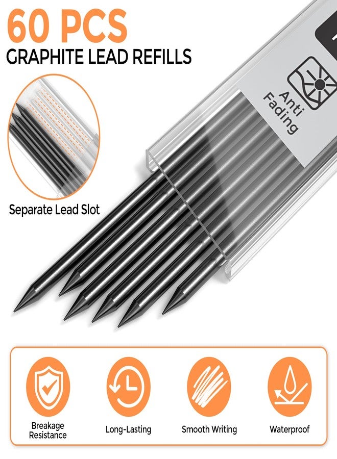 Nicpro 60 Pieces Carpenter Pencil Lead Refills 2.8mm, Lead Refill for Mechanical Carpenter Pencil, Break Resistant 2.8 mm Leads for Construction Pencils, Woodworking Pencils (Black) - Image 3