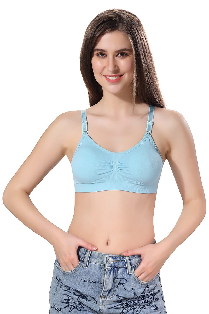 Fabme Women's Nylon-Spandex Wire Free Casual Full-Coverage Bra (BR0278_Sea Green_L) - Image 4