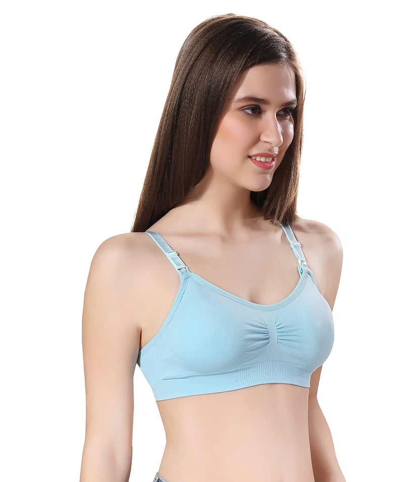 Fabme Women's Nylon-Spandex Wire Free Casual Full-Coverage Bra (BR0278_Sea Green_L) - Image 3