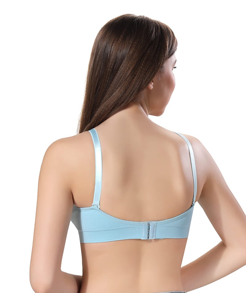 Fabme Women's Nylon-Spandex Wire Free Casual Full-Coverage Bra (BR0278_Sea Green_L) - Image 2
