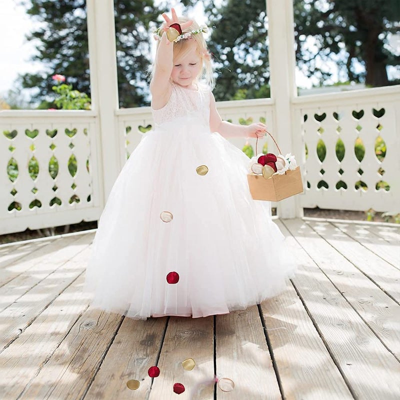 metulip 200PCS Silk Rose Petals Fake Scatter Petals Burgundy Gold Pink Flower Petals for Wedding Flower Girl Basket Romantic Night Bridal Shower Cake Table Centerpieces - Image 3