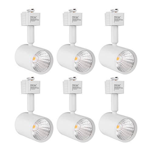mirrea LED Track Lighting Heads Compatible with Single Circuit J Type Track Lighting Rail Ceiling Spotlight for Accent Task Wall Art Exhibition Lighting 6.5W 24° White Pack of 6 (3000K Warm White) - Image 1
