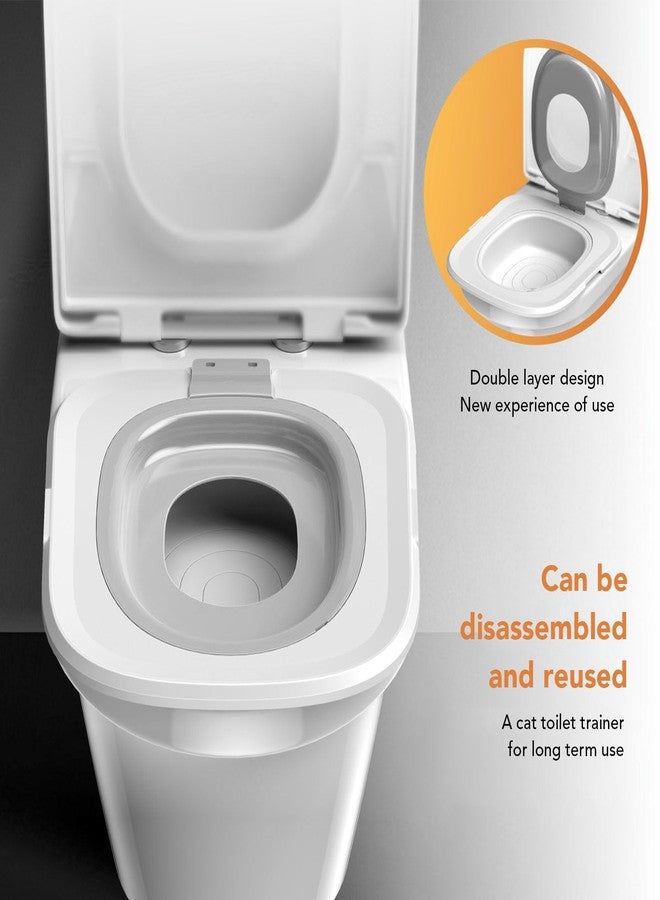 Focket ABS Cat Toilet Training Kit, Cat Toilet Trainer Reusable Easy to Clean, Removable Universal Pet Trainer, for All Cats - Image 3