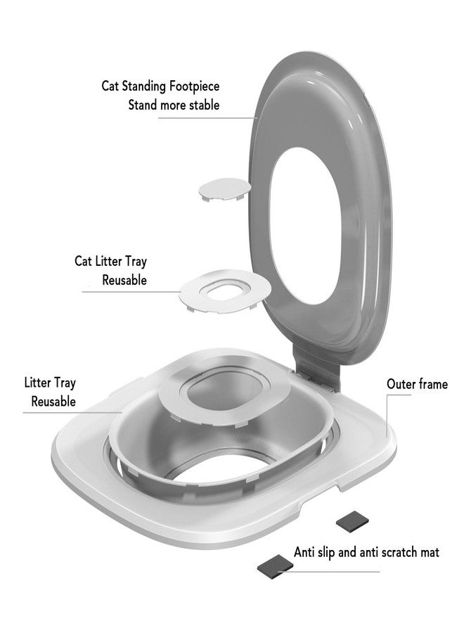 Focket ABS Cat Toilet Training Kit, Cat Toilet Trainer Reusable Easy to Clean, Removable Universal Pet Trainer, for All Cats - Image 4
