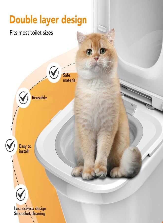 Focket ABS Cat Toilet Training Kit, Cat Toilet Trainer Reusable Easy to Clean, Removable Universal Pet Trainer, for All Cats - Image 2
