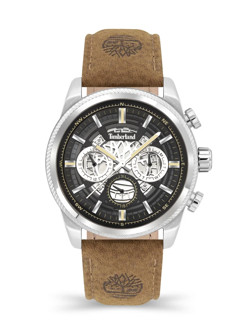 تمبرلاند Hadlock Men's Watch 46mm Analog Black Dial Leather Strap