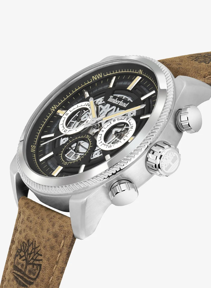 Timberland  Hadlock Men's Watch 46mm Analog Black Dial Leather Strap for Men | Best Price UAE