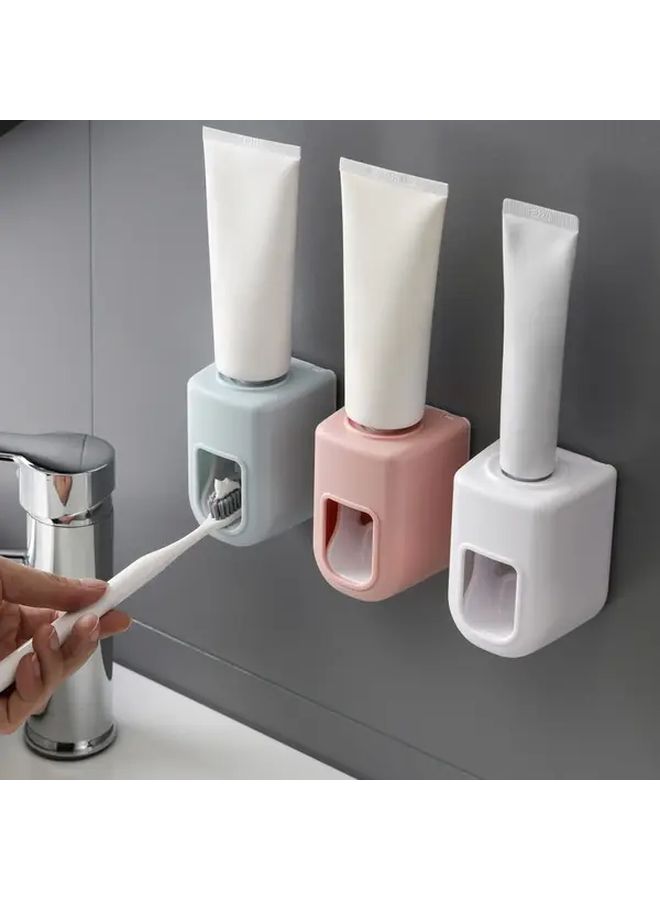 Blue Wall Mounted Toothpaste Dispenser Automatic Squeezer Hygienic Bathroom Holder - Image 1