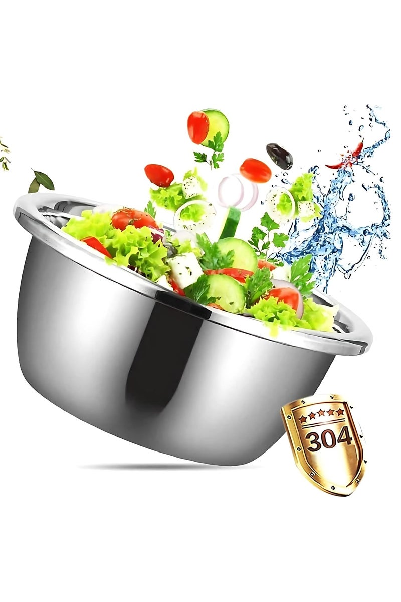 ECVV Stainless Steel Mixing Bowl, 30CM Reusable Meal Prep Food Storage Organizers with Graduations Dishwasher/Safe for Cooking Baking Marinating Serving Food Salad - Image 1