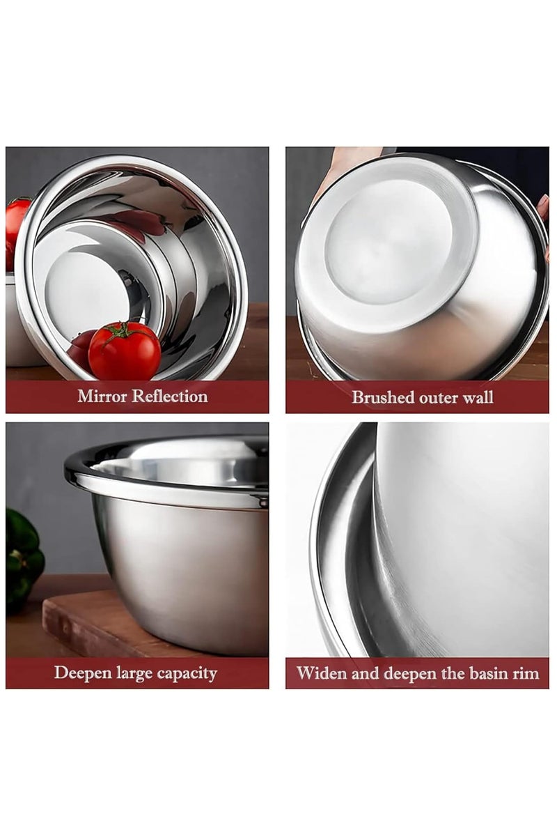 ECVV Stainless Steel Mixing Bowl, 30CM Reusable Meal Prep Food Storage Organizers with Graduations Dishwasher/Safe for Cooking Baking Marinating Serving Food Salad - Image 3