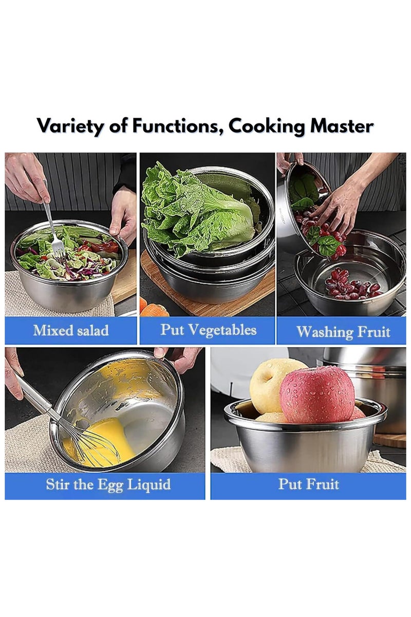 ECVV Stainless Steel Mixing Bowl, 30CM Reusable Meal Prep Food Storage Organizers with Graduations Dishwasher/Safe for Cooking Baking Marinating Serving Food Salad - Image 5