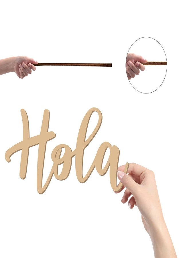 لوحة خشبية منحوتة من CREATCABIN، كلمة "Hola"، لوحة خشبية غير مكتملة، مقطوعة بالليزر، ديكور جداري خشبي ترحيبي، ديكور ريفي معلق للباب الأمامي، المنزل، الشرفة، حفلات الزفاف، الفصول الدراسية، منزل ريفي، 6 × 12 بوصة - Image 3
