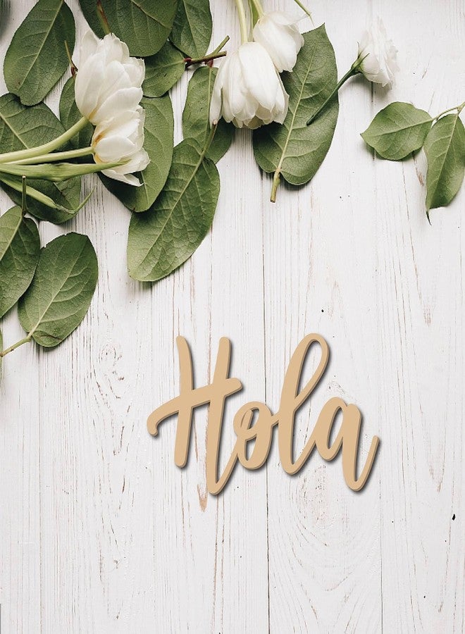 لوحة خشبية منحوتة من CREATCABIN، كلمة "Hola"، لوحة خشبية غير مكتملة، مقطوعة بالليزر، ديكور جداري خشبي ترحيبي، ديكور ريفي معلق للباب الأمامي، المنزل، الشرفة، حفلات الزفاف، الفصول الدراسية، منزل ريفي، 6 × 12 بوصة - Image 5