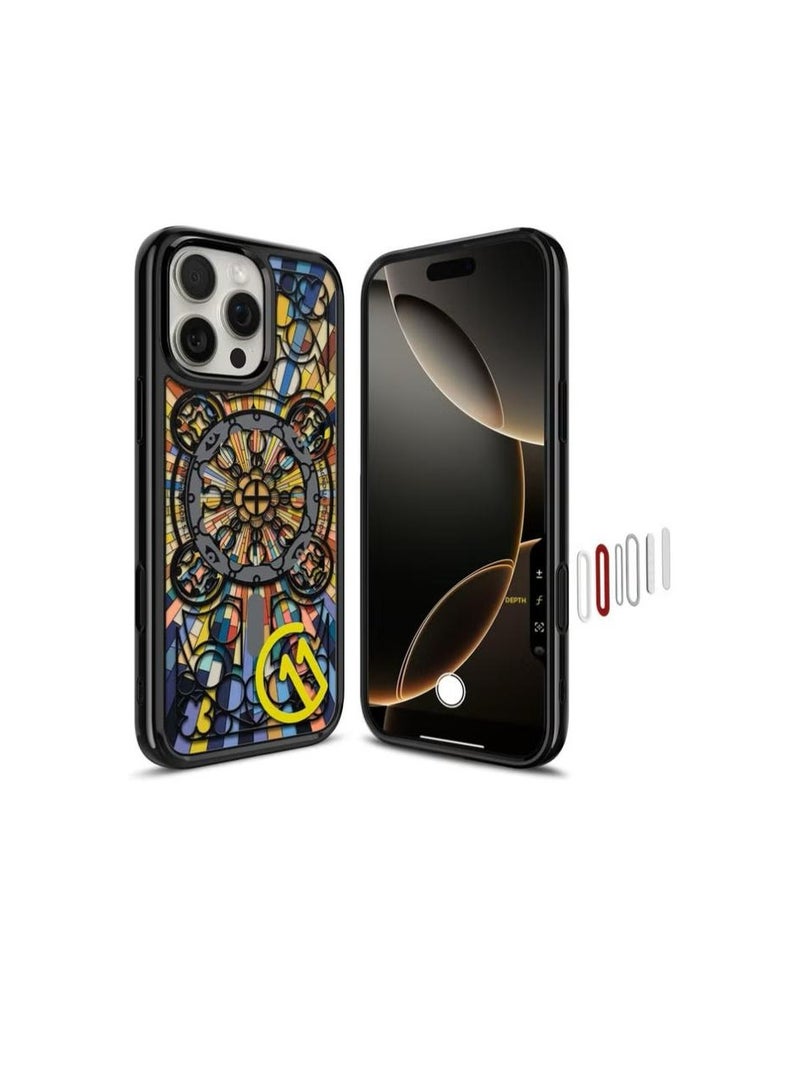 Spigen Ultra Hybrid T MagFit for iPhone 16 PRO Case Cover [Camera Control Button Cover] with MagSafe [3D Spatial Effect with Hexa-Layer Print] - C11 Magnolia - Image 1