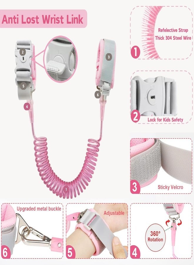 Ahamo 3-in-1 Baby Walking Supporter with Reflective Strap & Lock Key, Anti Lost Wrist Band for Kids | Breathable Safety Belt for Bike Scooty Toddler Harness, Child Safety Products for Outdoor Travel (Pink Butterfly, 1.5m) - Image 5