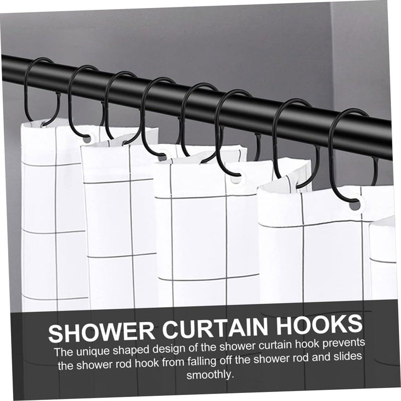 Sturdy Rust Proof Oval Shower Curtain Hooks 12PCS Decorative Bathroom Hanging Accessories - Image 5