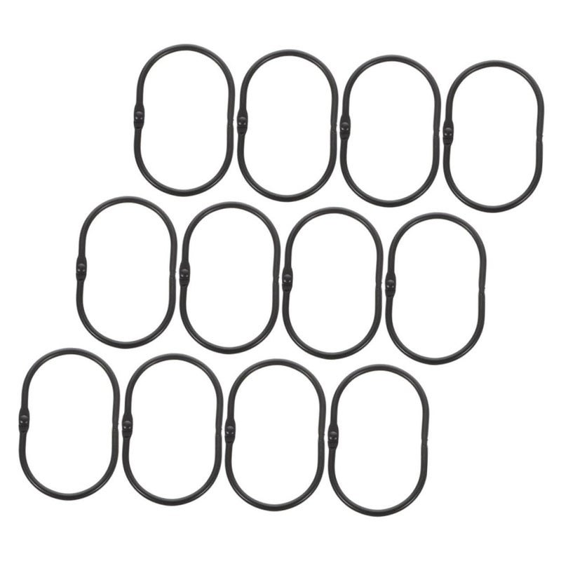 Sturdy Rust Proof Oval Shower Curtain Hooks 12PCS Decorative Bathroom Hanging Accessories - Image 2