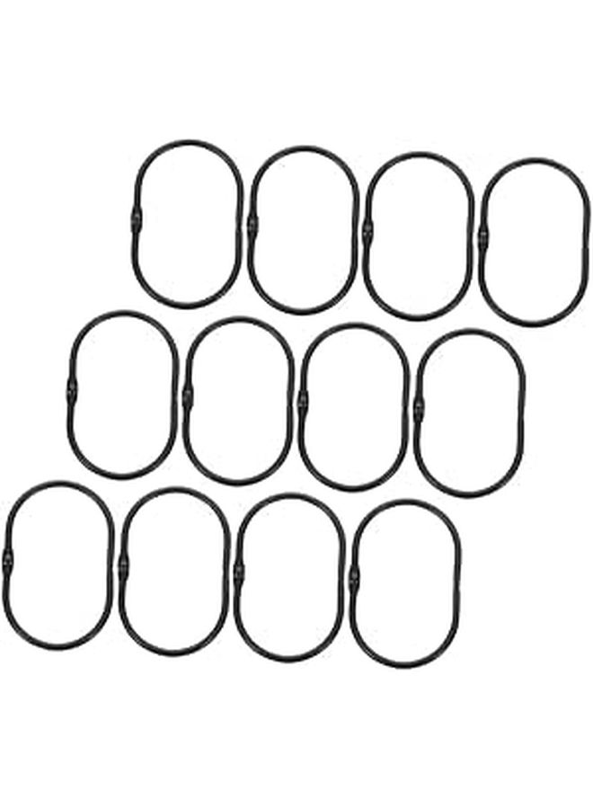 Sturdy Rust Proof Oval Shower Curtain Hooks 12PCS Decorative Bathroom Hanging Accessories - Image 1