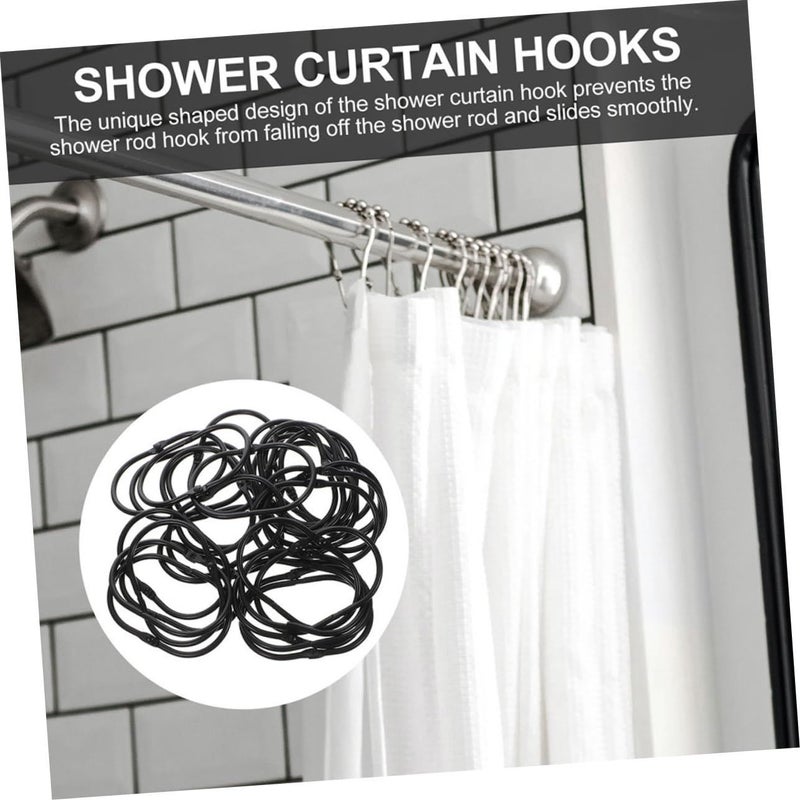 Sturdy Rust Proof Oval Shower Curtain Hooks 12PCS Decorative Bathroom Hanging Accessories - Image 4