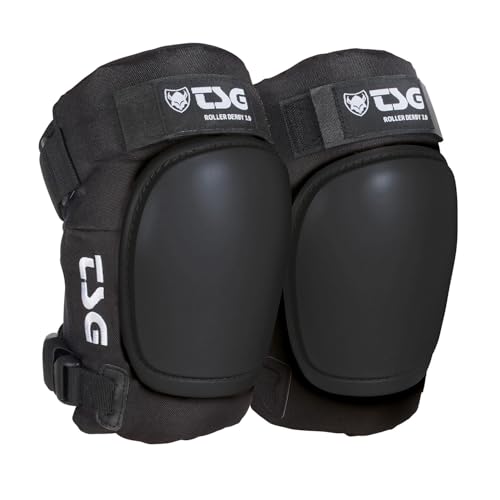 TSG Knee Pads 30 Unisex Protective Gear for Roller Derby Skateboarding Roller skating Rollerblade Hardshell Certified Protection Tear Resistant Nylon Ergonomic Slim Profile Open Back Swiss Design - Image 1