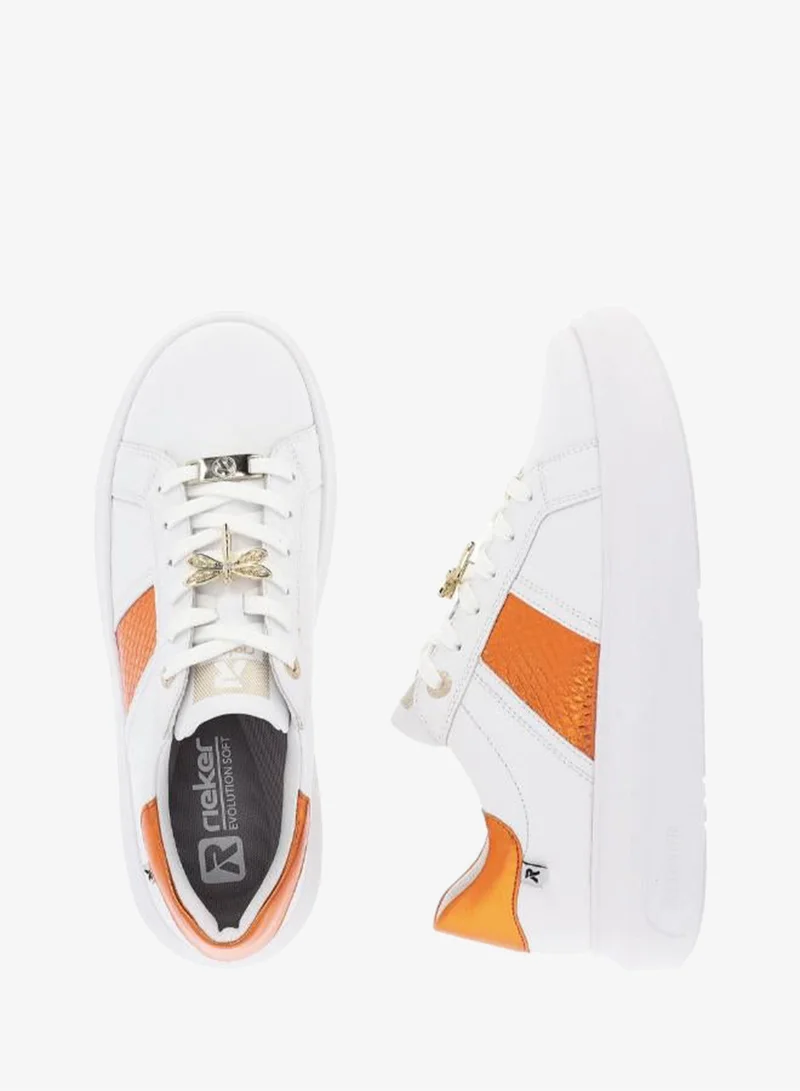 Rieker White / Orange 116-1161 Rieker Ladies Casual Shoes Evolution W1202-80 White / Orange for Women | Best Price UAE
