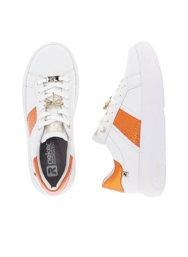 rieker - 116-1161 Rieker Ladies Casual Shoes Evolution W1202-80 White / Orange - Image 1