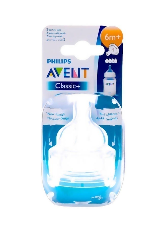 Philips حلمة أفنت المضادة للمغص تدفق سريع 4 ثقوب 6 أشهر وما فوق