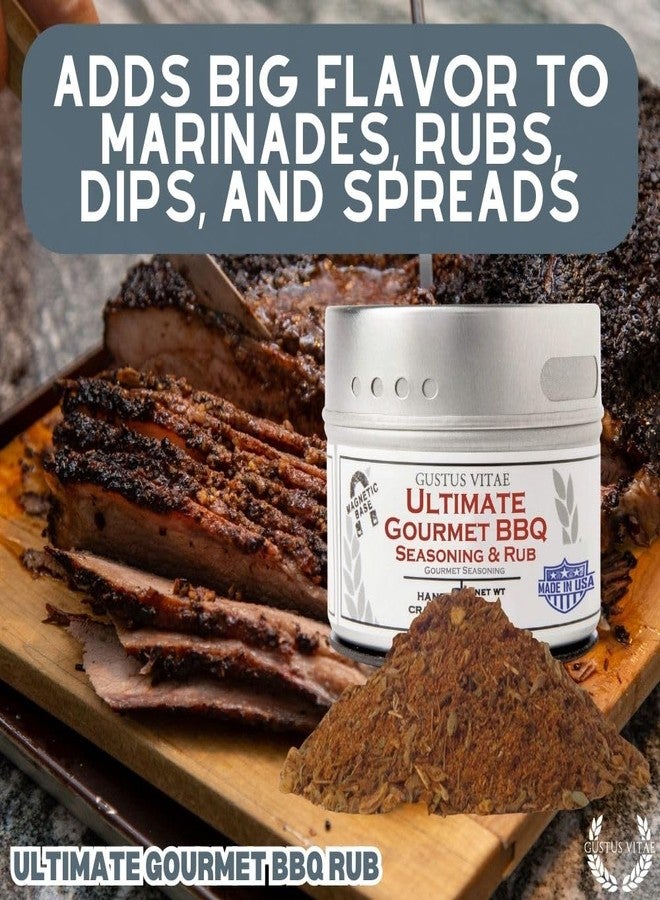 GUSTUS VITAE Ultimate Gourmet BBQ Rub | Authentic Artisanal Spice Mix | All Natural, Non GMO Seasoning | Hand Crafted in Small Batches | Made in USA | GLP-1 Friendly | Magnetic Tin | Ultra Premium Seasoning and Rub | No MSG, Gluten, Artificial Anything | Gustus Vitae - Image 2