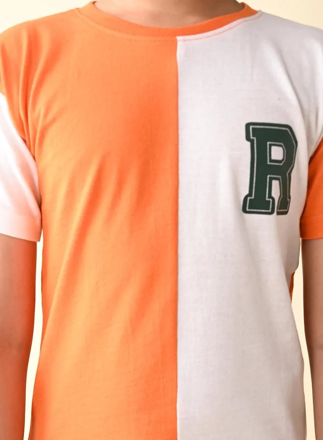 LILPICKS Colorblock Solid T-shirt with Shorts Set