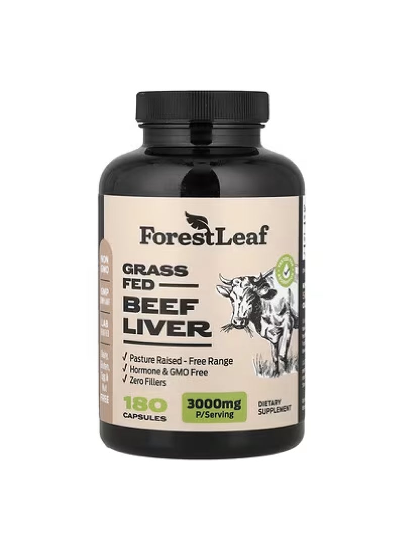Grass Fed Beef Liver, 180 Capsules (750 mg per Capsule)