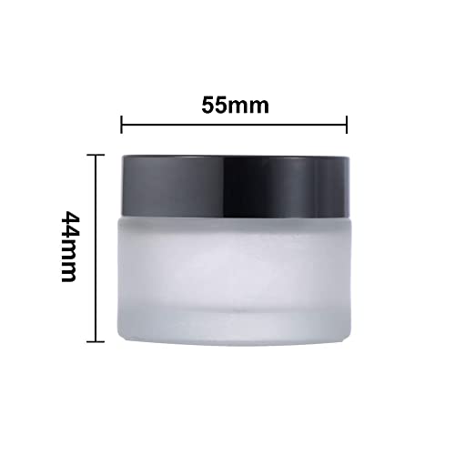 Devinez Multipurpose (Pack of 2) Frosted Glass Empty Jar/Container with Black Cap, 50 Gms, for Beauty, Cream, Blends, Skin Care, Hair Care, Travel, Toners, Cosmetic & DIY - Image 3