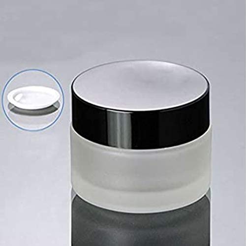 Devinez Multipurpose (Pack of 2) Frosted Glass Empty Jar/Container with Black Cap, 50 Gms, for Beauty, Cream, Blends, Skin Care, Hair Care, Travel, Toners, Cosmetic & DIY - Image 1
