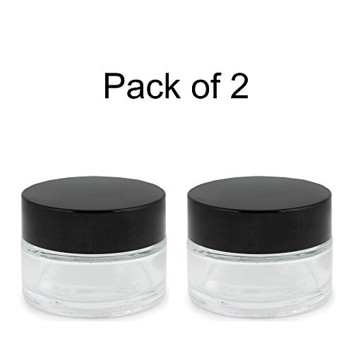 Devinez Multipurpose (Pack of 2) Frosted Glass Empty Jar/Container with Black Cap, 50 Gms, for Beauty, Cream, Blends, Skin Care, Hair Care, Travel, Toners, Cosmetic & DIY - Image 2