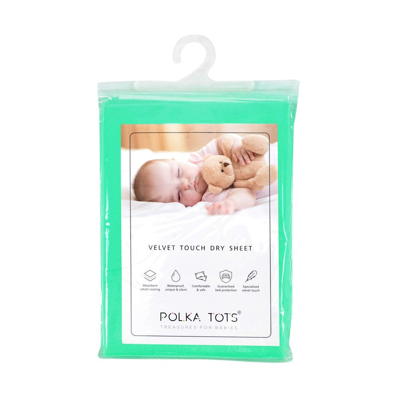POLKA TOTS Waterproof & Reusable Baby Bed Protector Absorbent Mat Dry Sheet for New Born Infants, Pack of 2 (DarkBlue & Mint, 140 X 200 CM, Extra Large) - Image 2