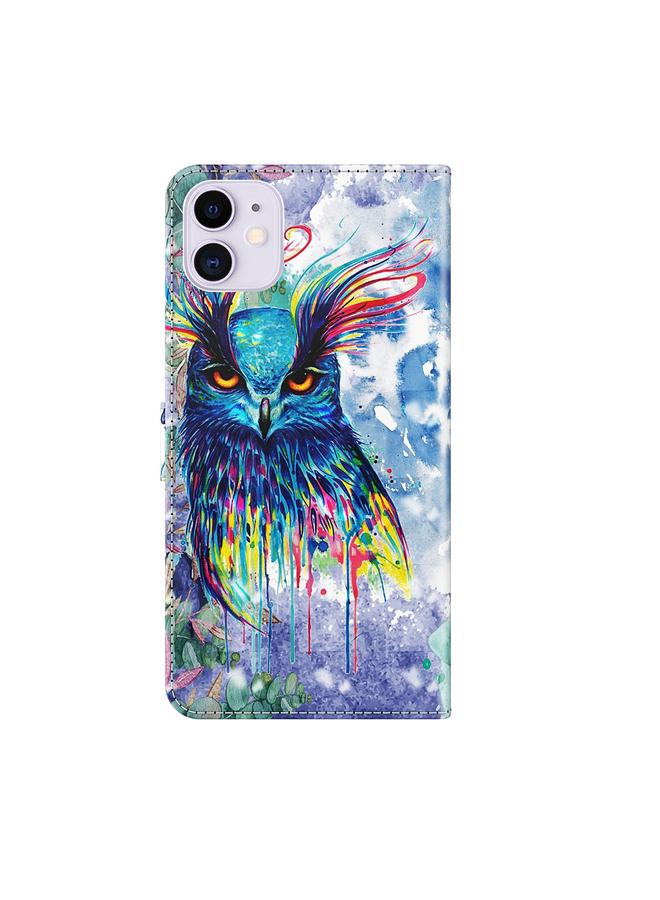 Zaboon Case For iPhone 13 mini 3D Painting Pattern Horizontal Flip TPU + PU Leather Case with Holder & Card Slots & Wallet - Image 3