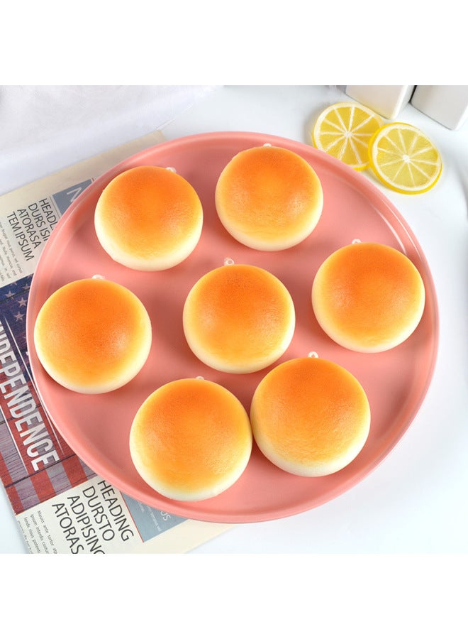 إسكدنيا PU Simulation Slow Rebound Fried Steamed Bread Bread Food Model Ornaments Play Food Shooting Props Pinch Music Toys-Color:Steamed Bread Model-Dimensions:7*7*4.5cm - Image 4
