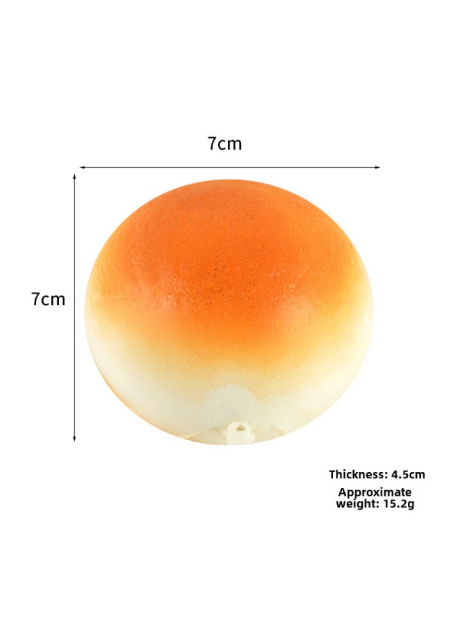 إسكدنيا PU Simulation Slow Rebound Fried Steamed Bread Bread Food Model Ornaments Play Food Shooting Props Pinch Music Toys-Color:Steamed Bread Model-Dimensions:7*7*4.5cm - Image 1