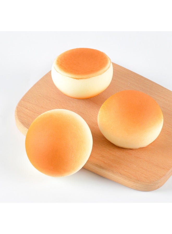إسكدنيا PU Simulation Slow Rebound Fried Steamed Bread Bread Food Model Ornaments Play Food Shooting Props Pinch Music Toys-Color:Steamed Bread Model-Dimensions:7*7*4.5cm - Image 2